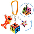 Sesame Street Elmo and mini Rubik's Cube puzzle keychain