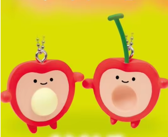 Cute hugging Avocado Cherry Egg Peach and apple Gashapon