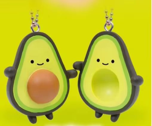 Cute hugging Avocado Cherry Egg Peach and apple Gashapon