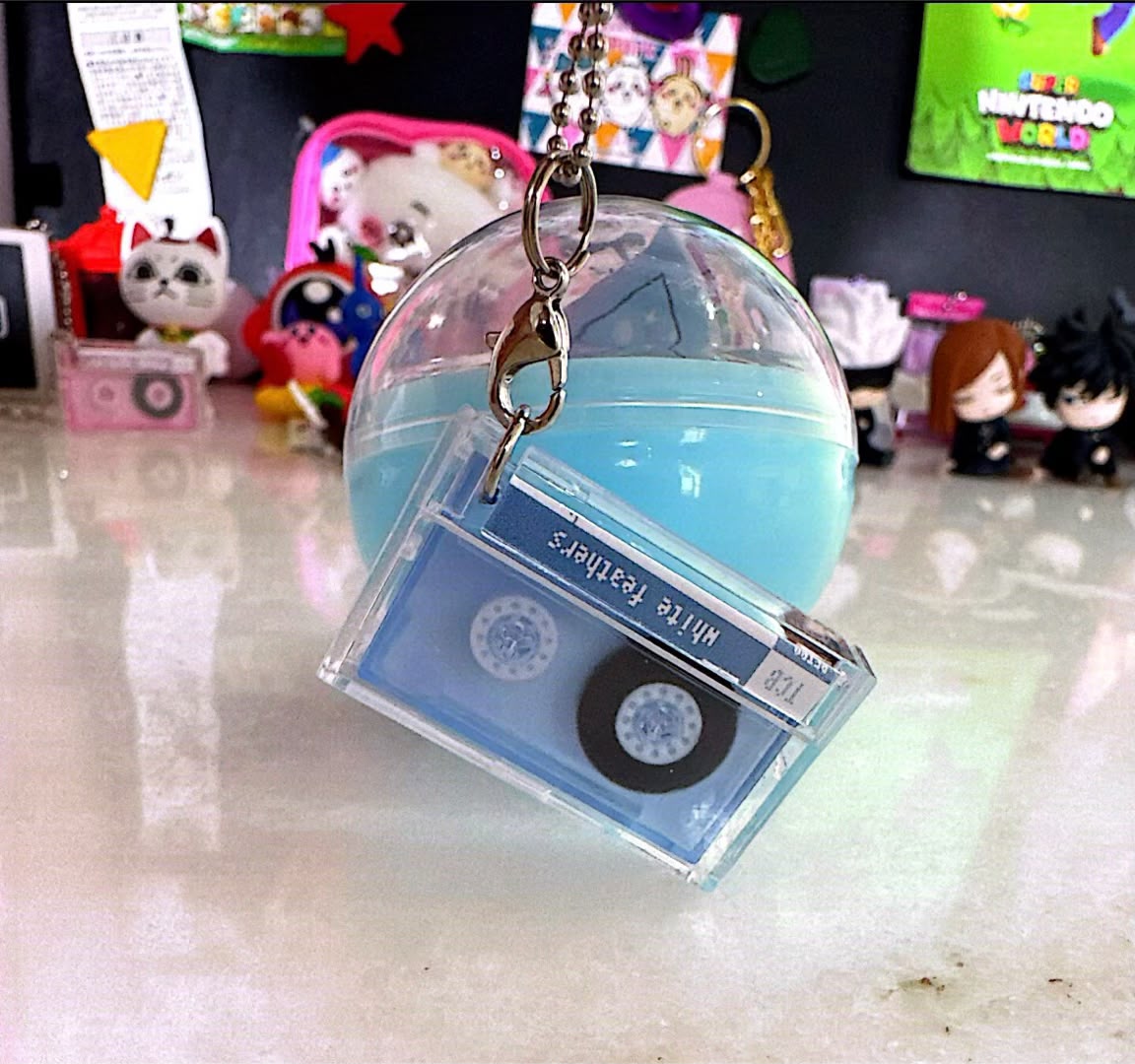 Miniature cassette tape swing pastel