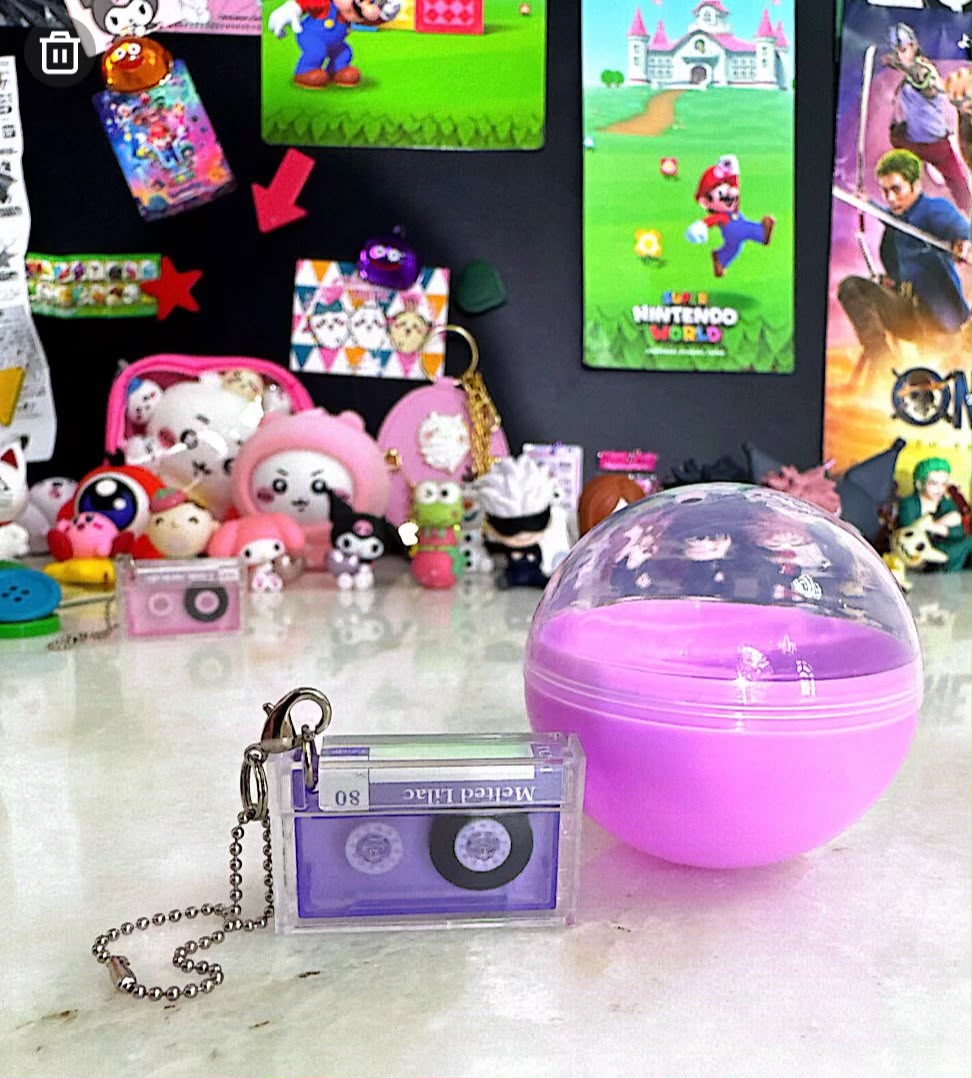 Miniature cassette tape swing pastel